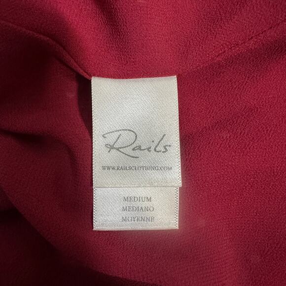 Rails Aimee Dress M | Rouge Offset Dot | Ruffle Hem | 100% Rayon | MSRP: $208 - Picture 8 of 11